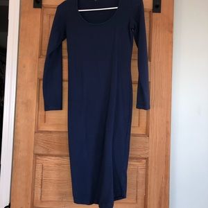 Monrow bodycon midi dress blue xs